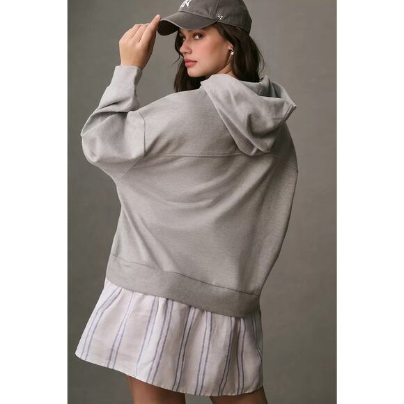 Anthropologie Pilcro Hooded Sweatshirt Twofer Mini Dress Size 2X Casual Preppy - Picture 14 of 14